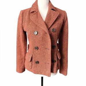 GAP Women's Pink and Brown Pea Coat Blazer Size 0